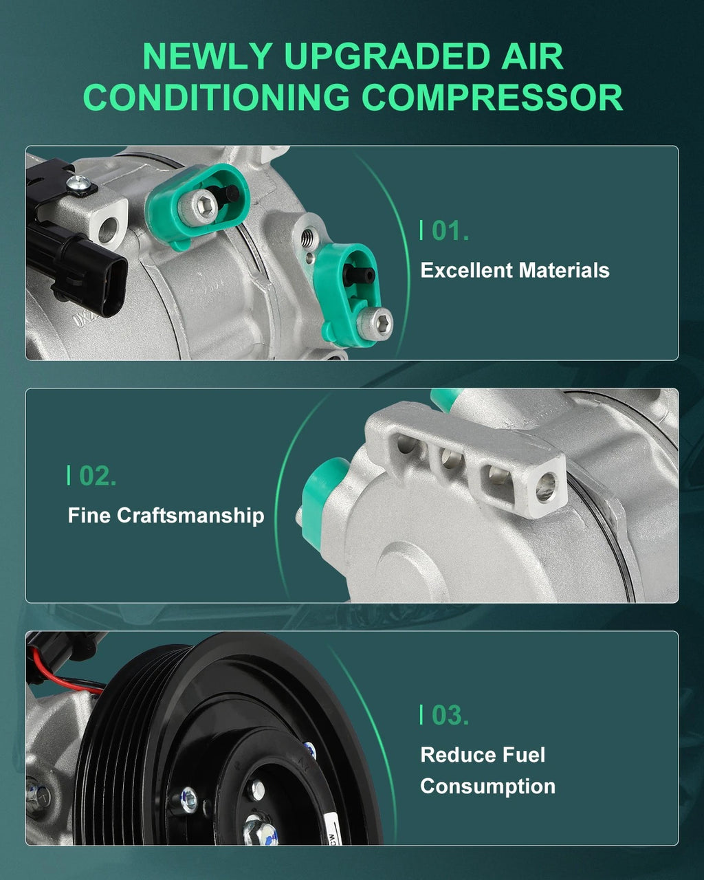 AC A/C Compressor and Clutch for Kia Rio (2012–2015), Hyundai Accent (2016)