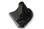 Leather Automatic Shift Boot Cover for BMW E81 E82 E87 (2004–2013) Yellow Stitch