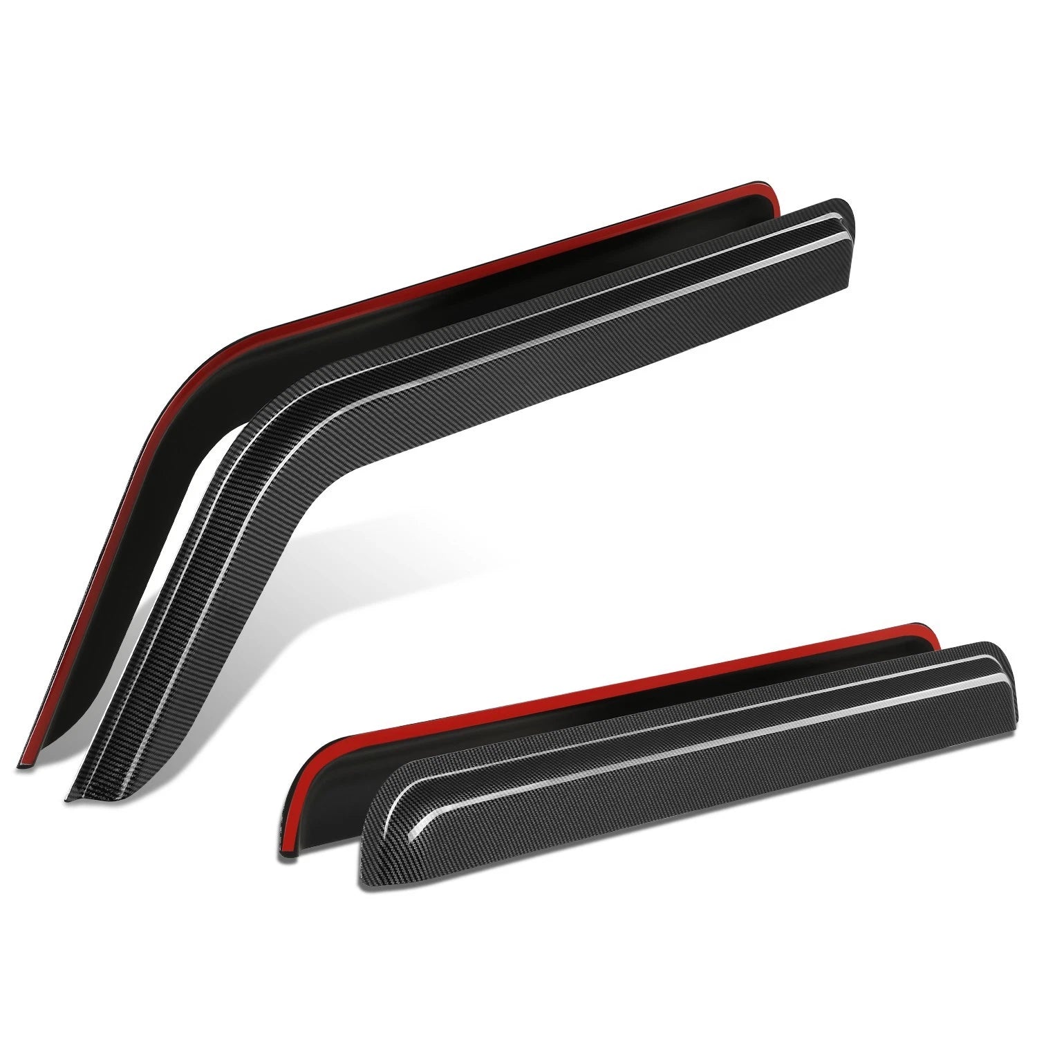 Set of 4 Window Visors for Hummer H3 (2006–2010) - Black Carbon Fiber Pattern
