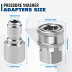 Set of 4 NPT 3/8 Inch Stainless Steel Quick Connectors for Automotive