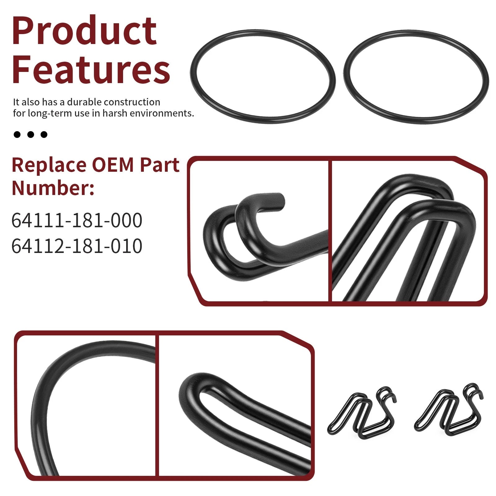 Set of 4 Front Number Plate Mount Clips and Bands for Honda Z50R (1979–1987)