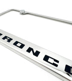 Chrome Stainless License Plate Frame for 2021–2025 Ford Bronco Script Logo