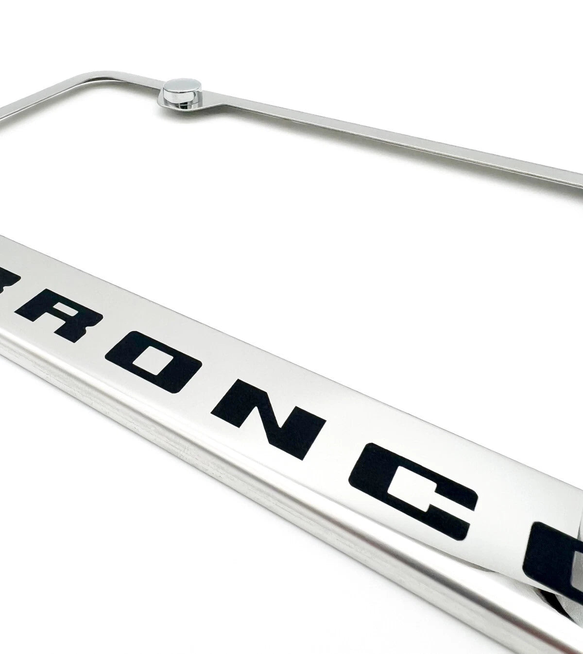 Chrome Stainless License Plate Frame for 2021–2025 Ford Bronco Script Logo