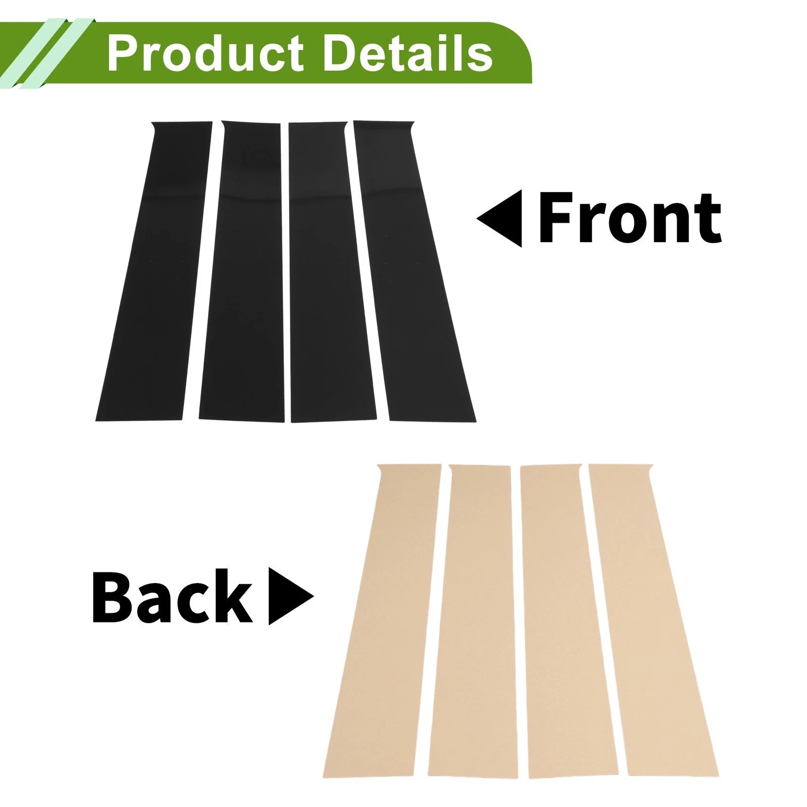 Set of 4 Door Pillar Window Trim for Chevy Silverado (2014–2019) Black