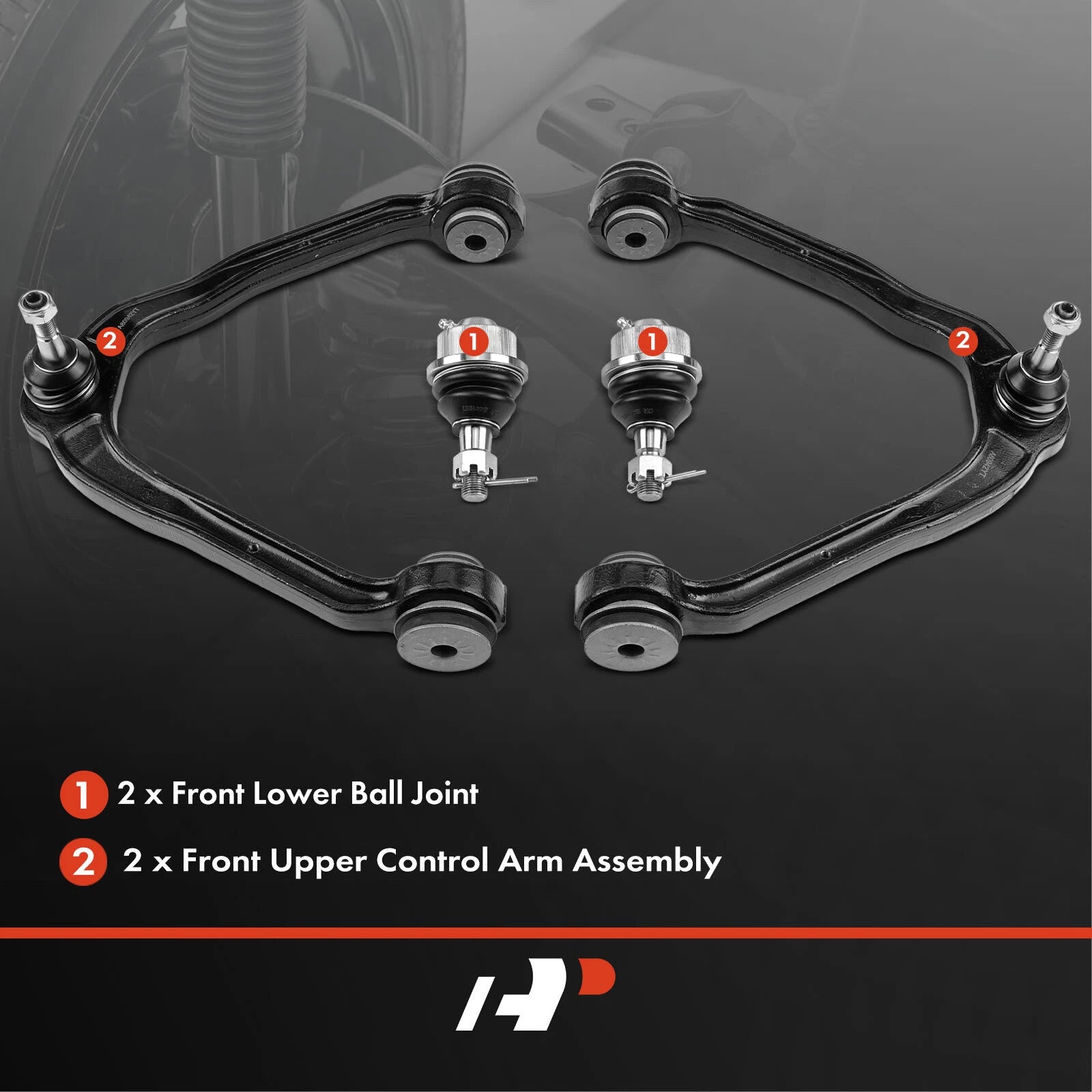 Set of 4 Front Control Arm Ball Joints for Chevy Silverado 1500 (2007–2018)