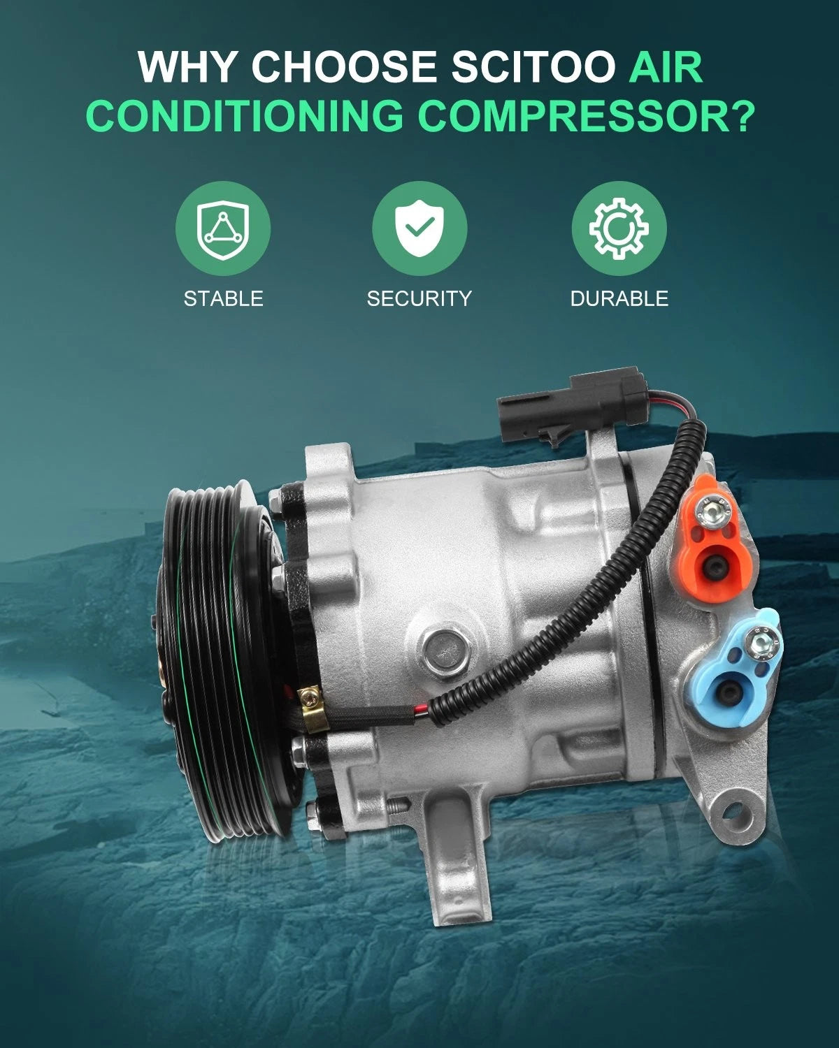 A/C Compressor and Clutch for Jeep Liberty 3.7L (2002–2005) 67576
