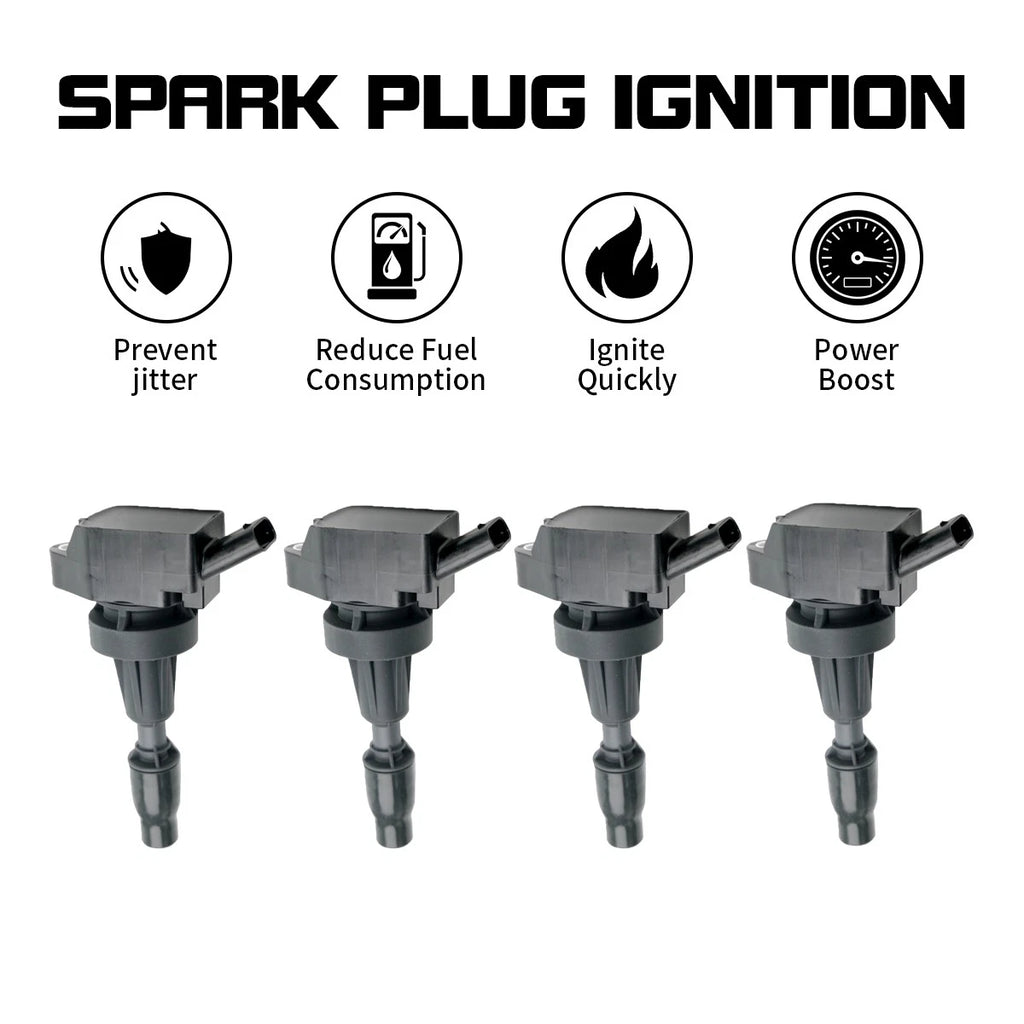 Set of 4 Ignition Coils UF764 for Genesis G70 (2019–2022), G80 (2017–2020), G90 (2017–2019)