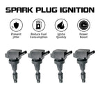 Set of 4 Ignition Coils UF764 for Genesis G70 (2019–2022), G80 (2017–2020), G90 (2017–2019)