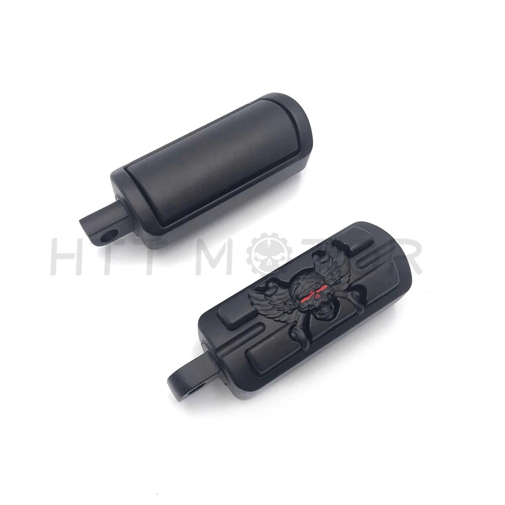 Black Pirate Zombie Footpegs for Harley Davidson Touring Softail Dyna (2010–2023)