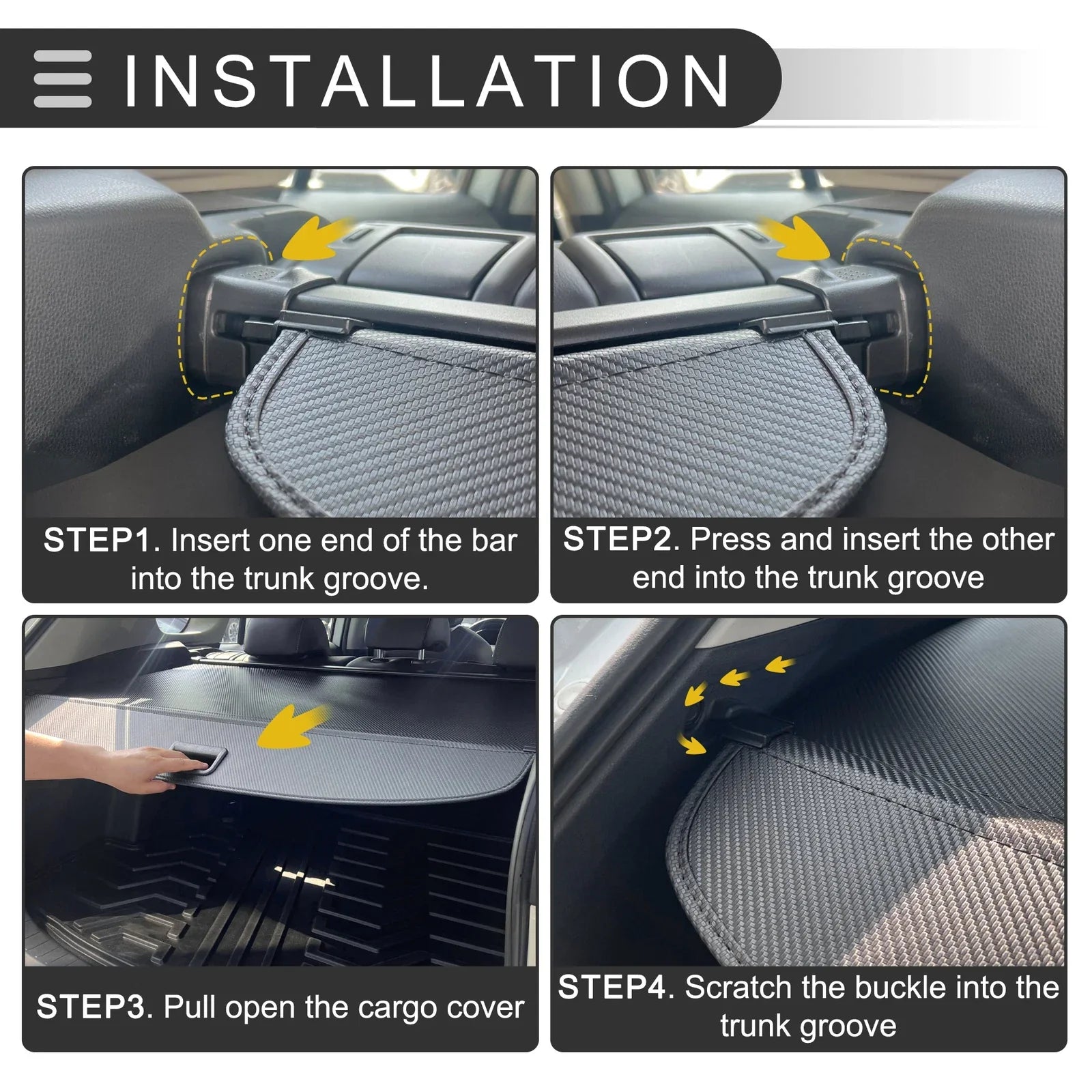 Retractable Cargo Cover for Mercedes-Benz ML-Class 2006-2011 Gloss Black