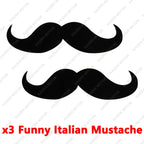Curled Tip Black Mustache Decal Sticker for Any Car (2000-2025)