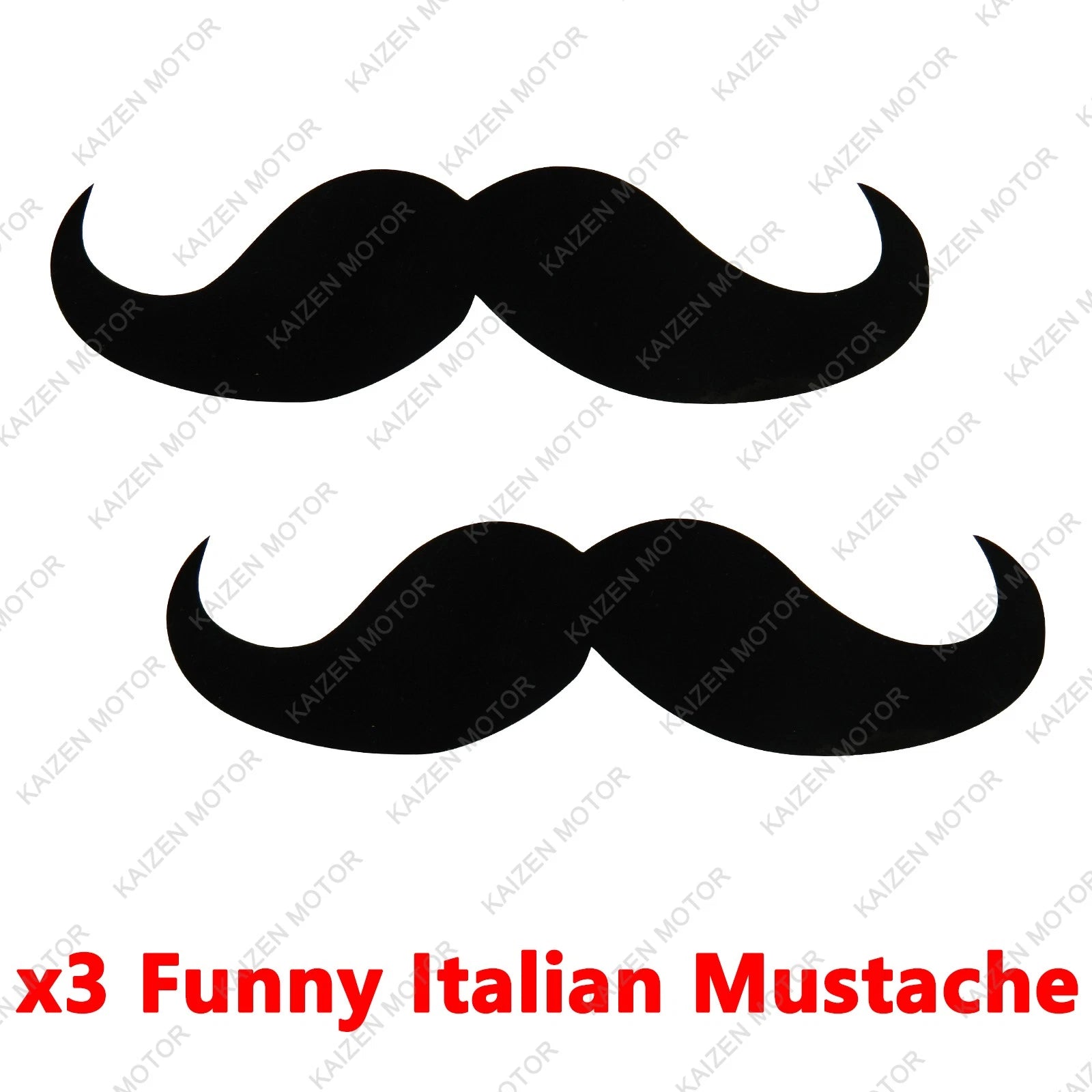 Curled Tip Black Mustache Decal Sticker for Any Car (2000-2025)