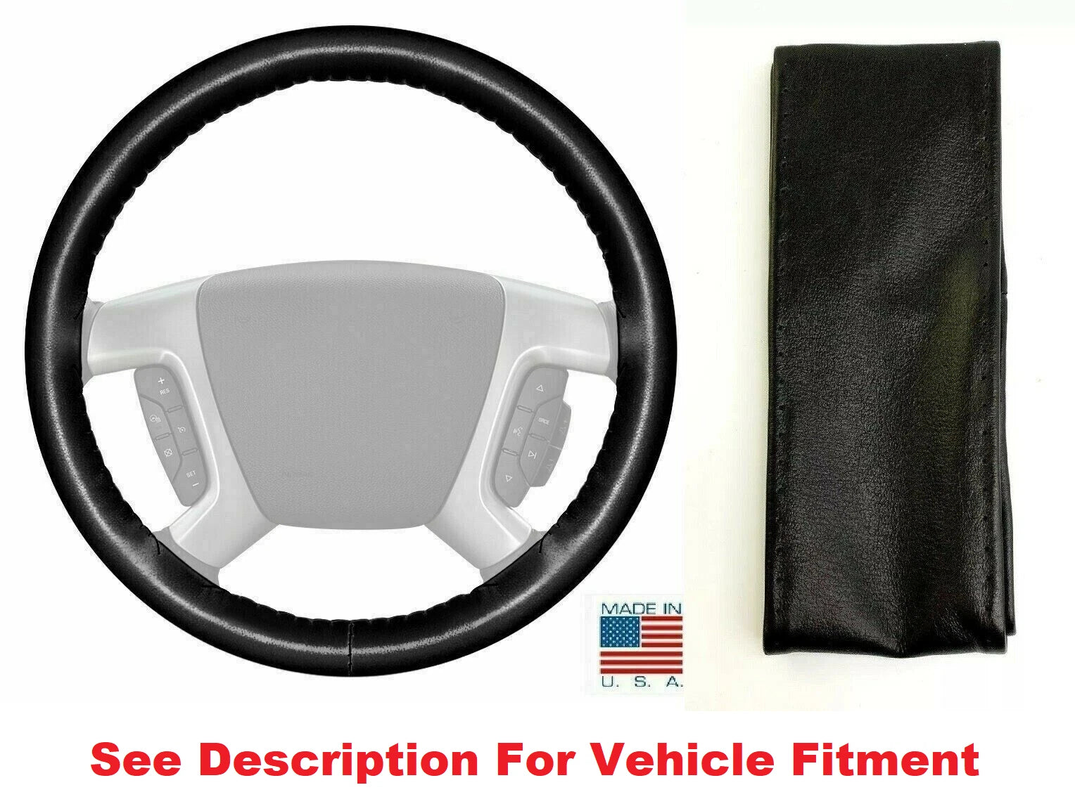 Genuine Leather Steering Wheel Cover Black Stitch On for Mini Cooper (2007–2015)