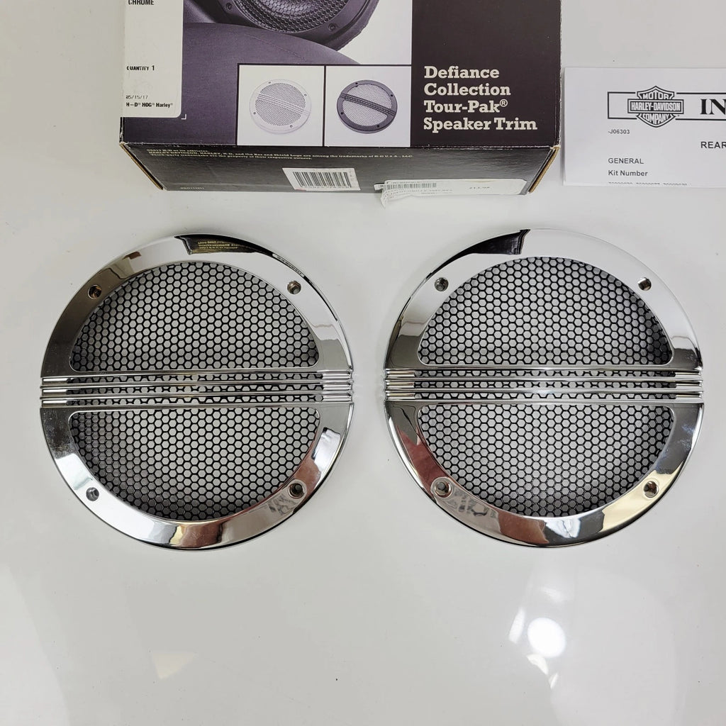Chrome Defiance T-Pak Speaker Trim for Harley-Davidson Electra Glide (2014–2023)
