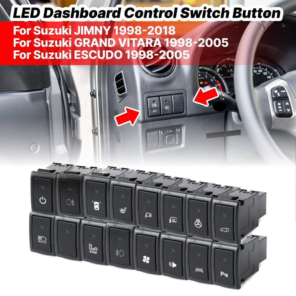 LED Dashboard Control Switch Button for Suzuki Grand Vitara Escudo (1998–2005)