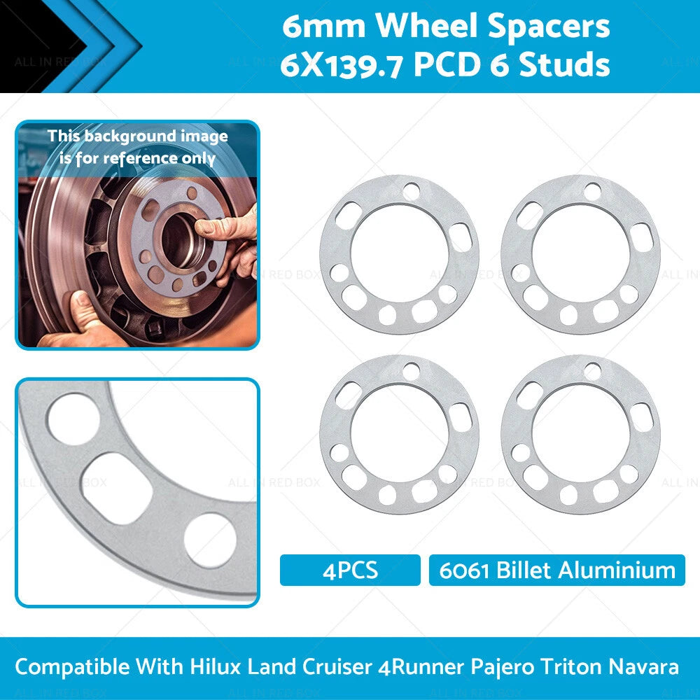 6mm Wheel Spacers 6X139.7 PCD for Toyota Hilux Land Cruiser