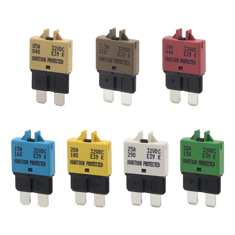 Manual Reset Blade Circuit Breaker w/ Holder for Boat Truck SUV Motorcycle