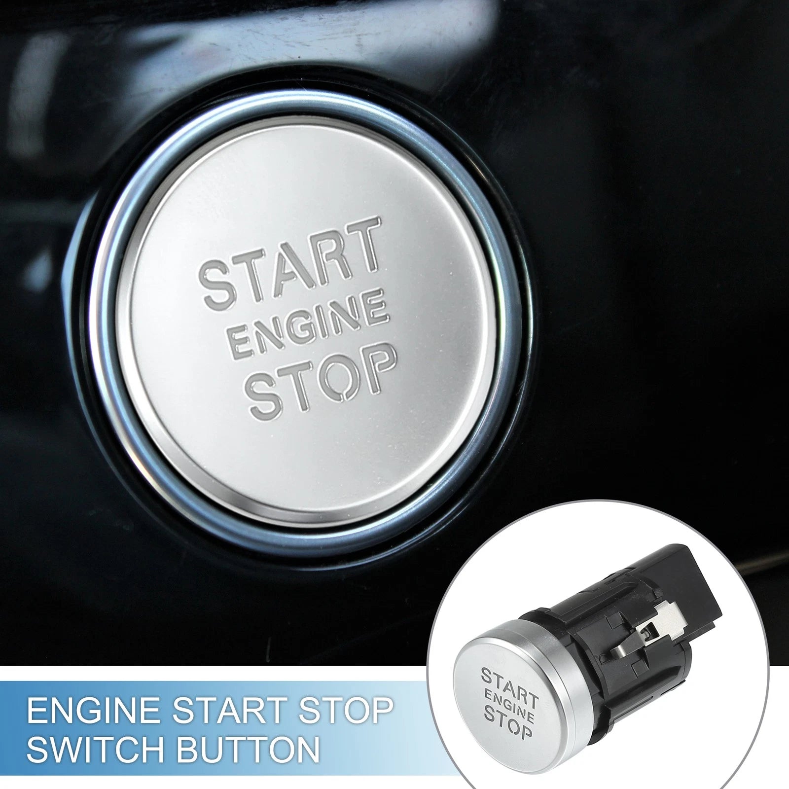 Engine Start Stop Switch Button for Audi A6 (2016–2018) 4G1905217A Silver Tone