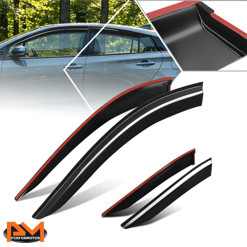 Set of 4 Tap-On Side Window Visors for Toyota Prius (2016–2022)