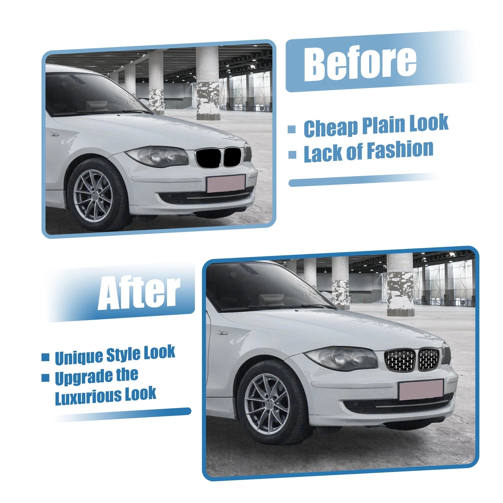 Front Hood Bumper Grille for BMW 128i 135i (2008–2013) No. 51137166439/51137166440