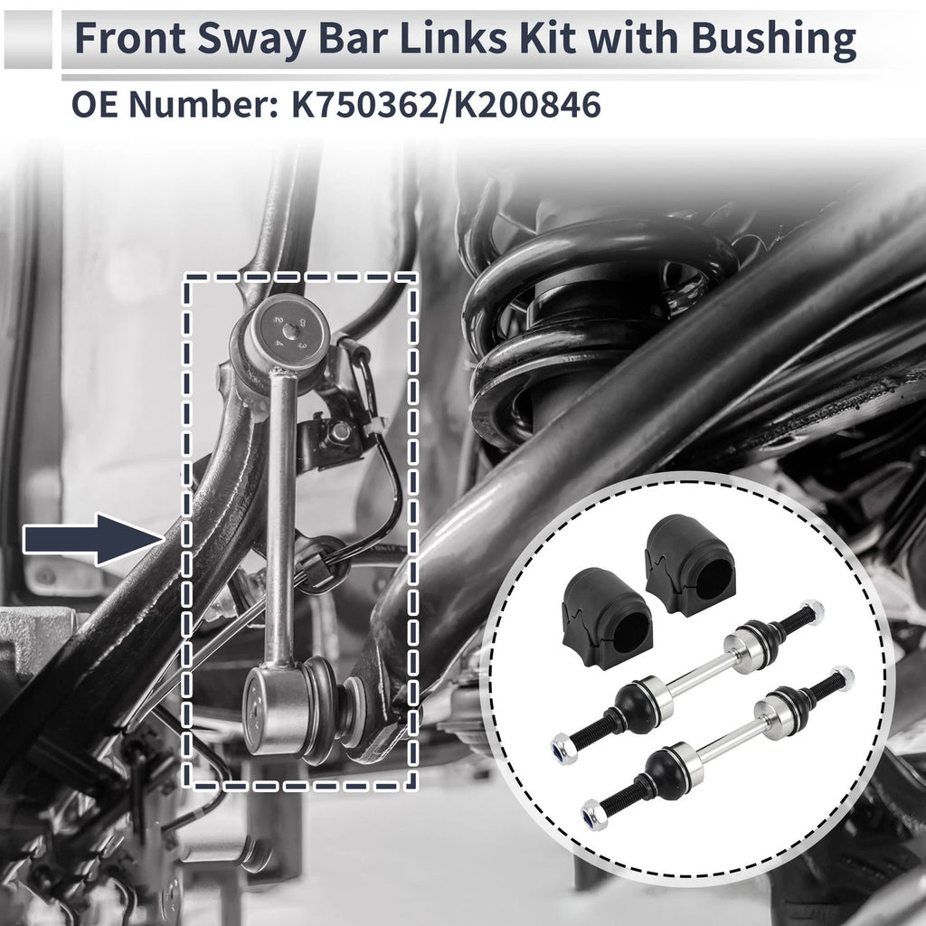 Front Stabilizer Bar Links with 2 Pcs Bushing for Ford F-150 (2009–2014) No.K750362