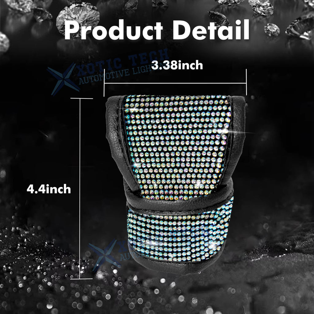 Bling Rhinestone Leather Auto Gear Shift Knob Protective Cover Universal (2022-2025)