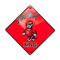 North Carolina State Red Wolfpack Aluminum Crossing Sign 12" x 12"