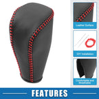 Set of 2 Gear Shifting Knob & Hand Brake Cover for Toyota Corolla (2014–2018) Black Red