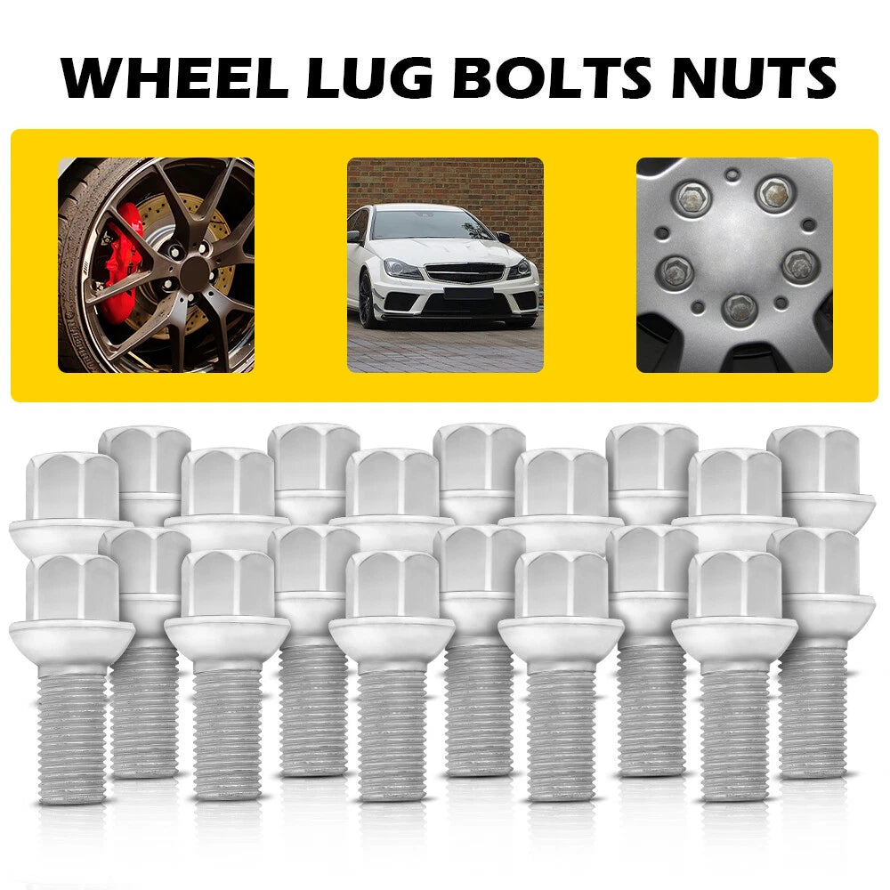 Set of 20 Wheel Lug Bolts Nuts for Mercedes Benz SL550 CLS550 C250 C350