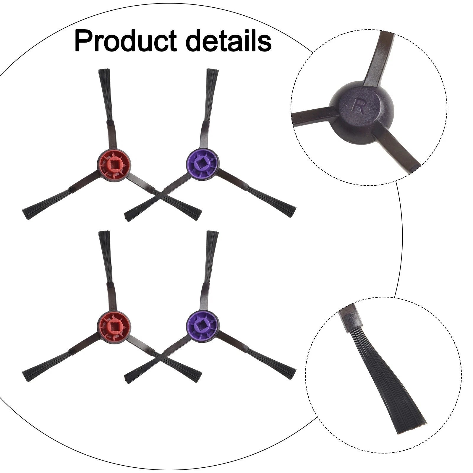 Set of 4 Side Brushes for Eureka Vacuums (Compatible)