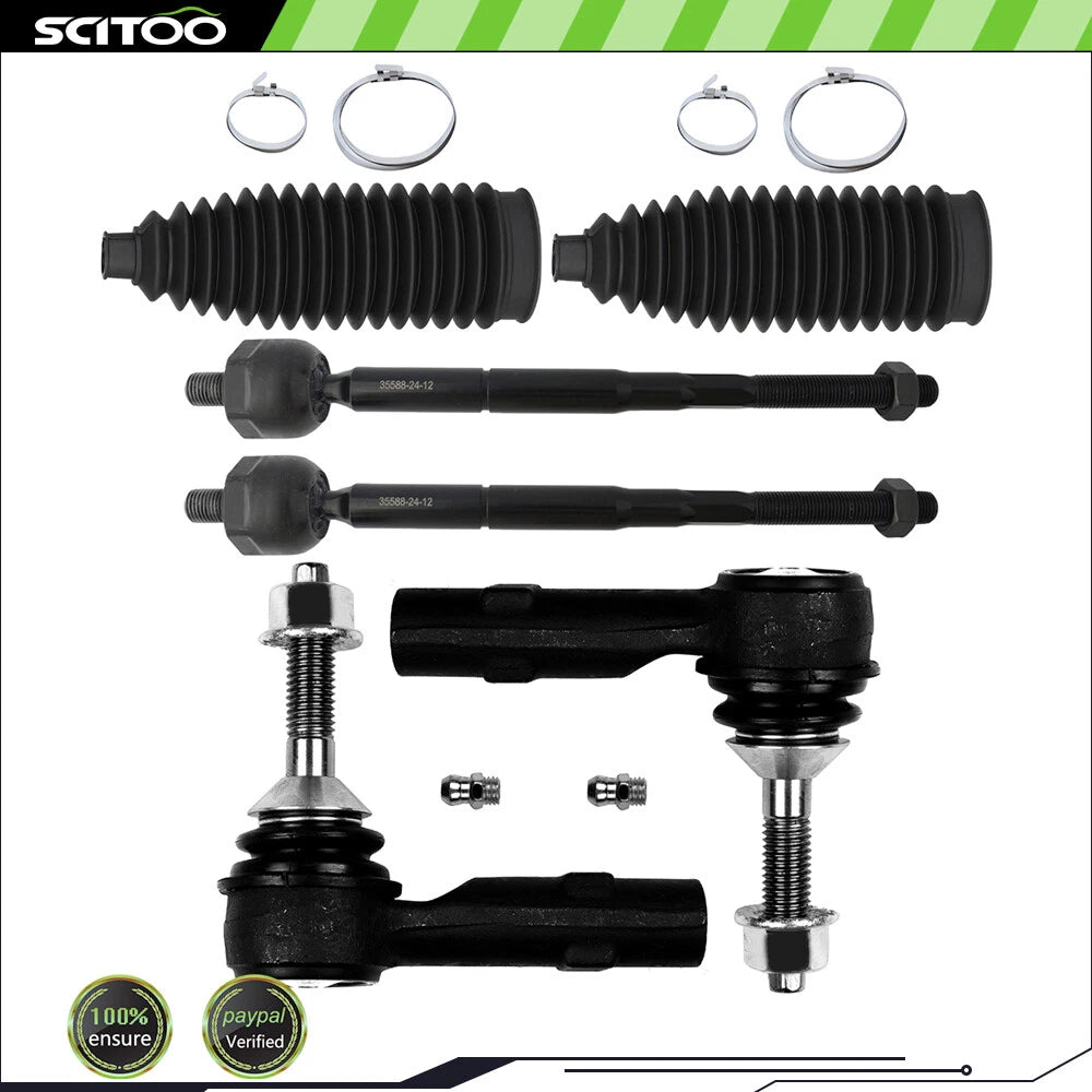 Set of 6 Tie Rod Ends for Ford Flex (2010–2016) & Taurus (2010–2017)