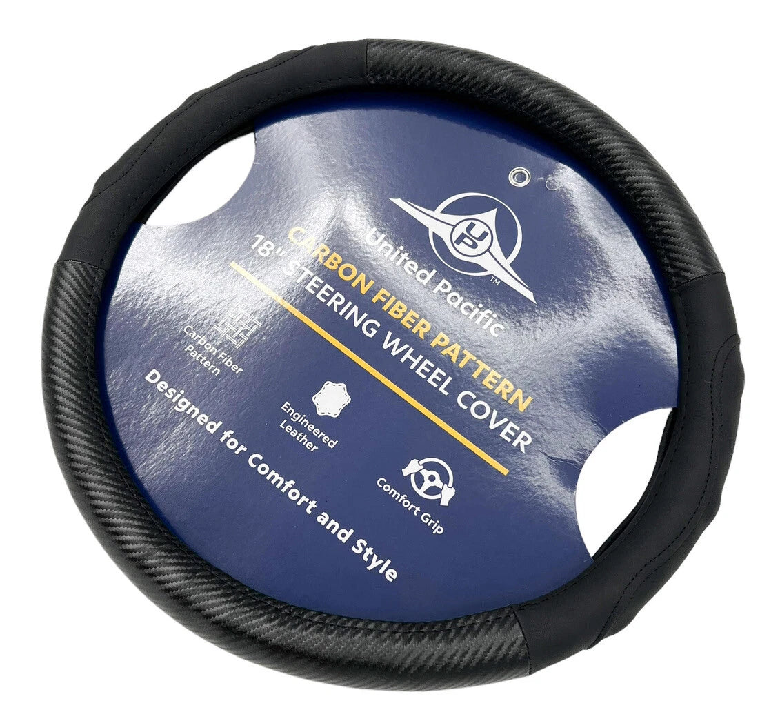 Steering Wheel Cover Style 18 Inch for Peterbilt Kenworth Black Carbon Fiber