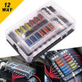12-Way ATO ATC Blade Fuse Power Holder Block for Car Trailer RV Boat 12V