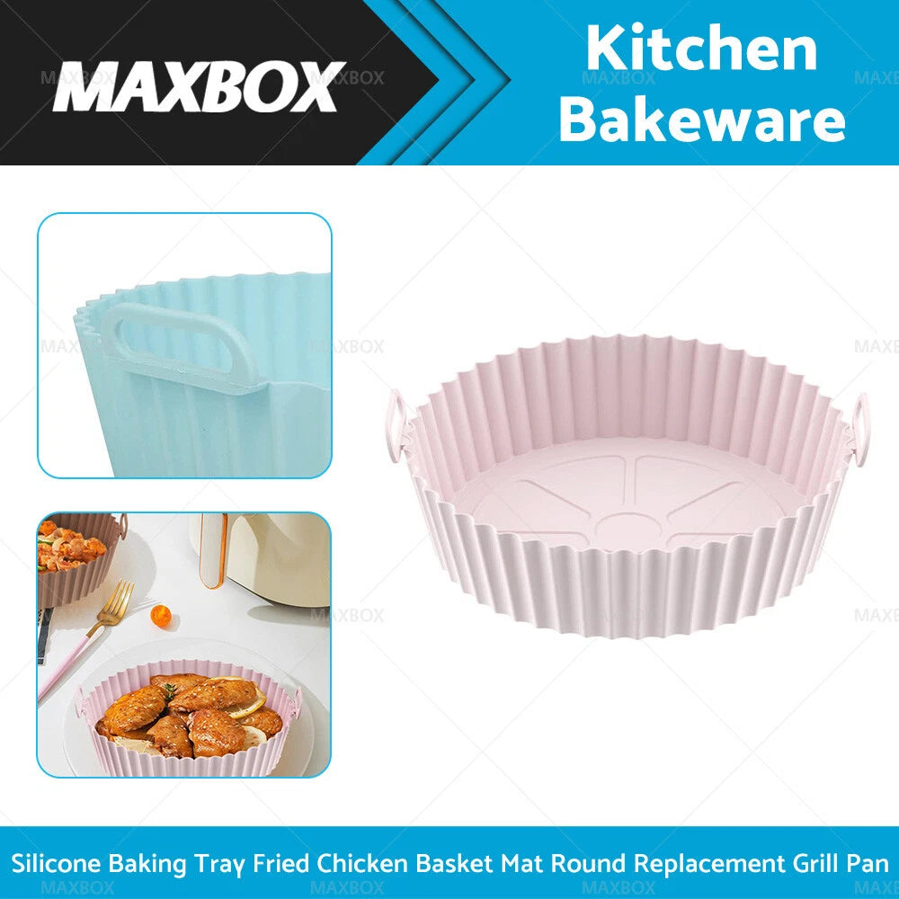 Silicone Baking Tray for Air Fryer (Non-Stick, Reusable)