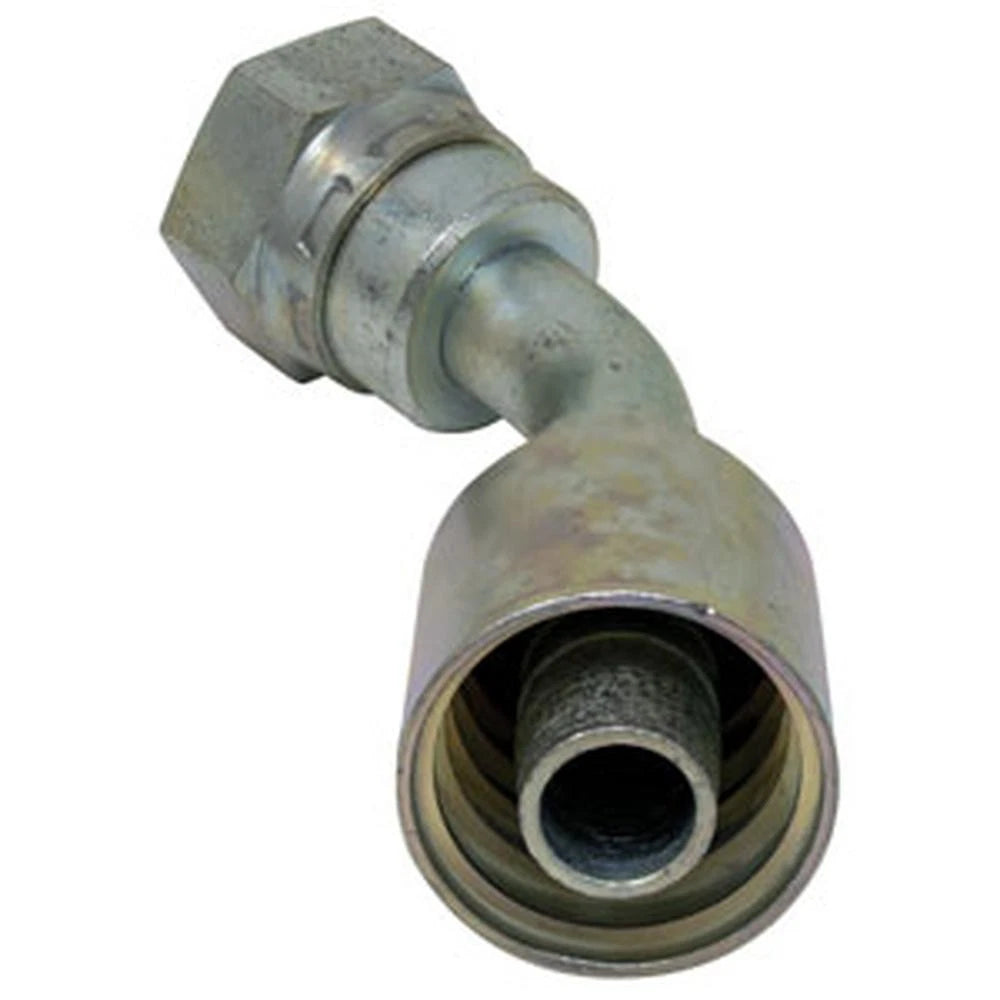 Female JIC 37 Degree Swivel 45 Degree Elbow Hydraulic Crimp-On Fitting