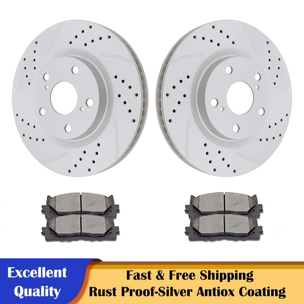 Front Brake Rotors and Ceramic Pads for Toyota Camry Avalon (2012–2017)
