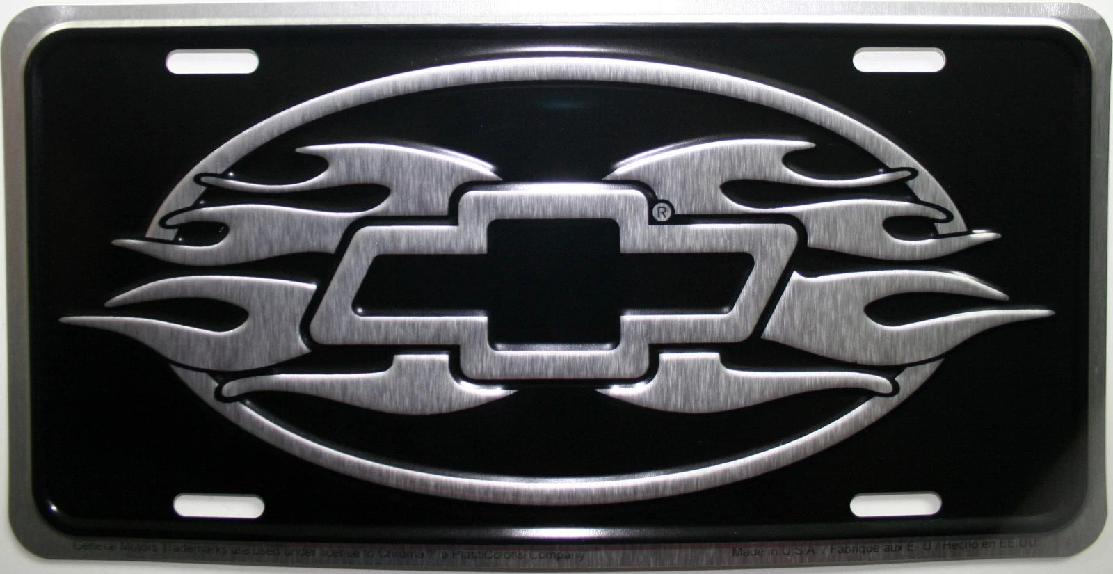 Chrome Embossed License Plate Tag for Chevrolet GMC Trucks