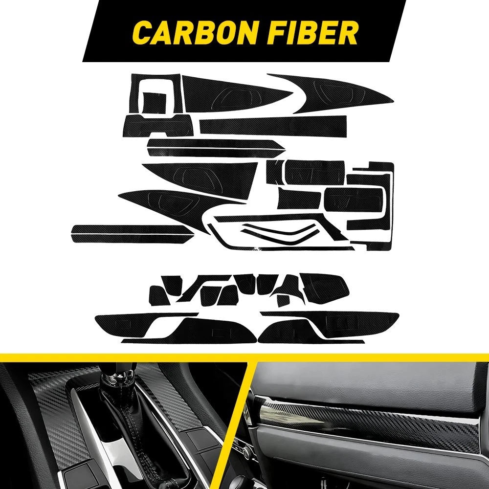 Carbon Fiber Interior Decoration Decal Trim for Honda Civic (2016–2020)