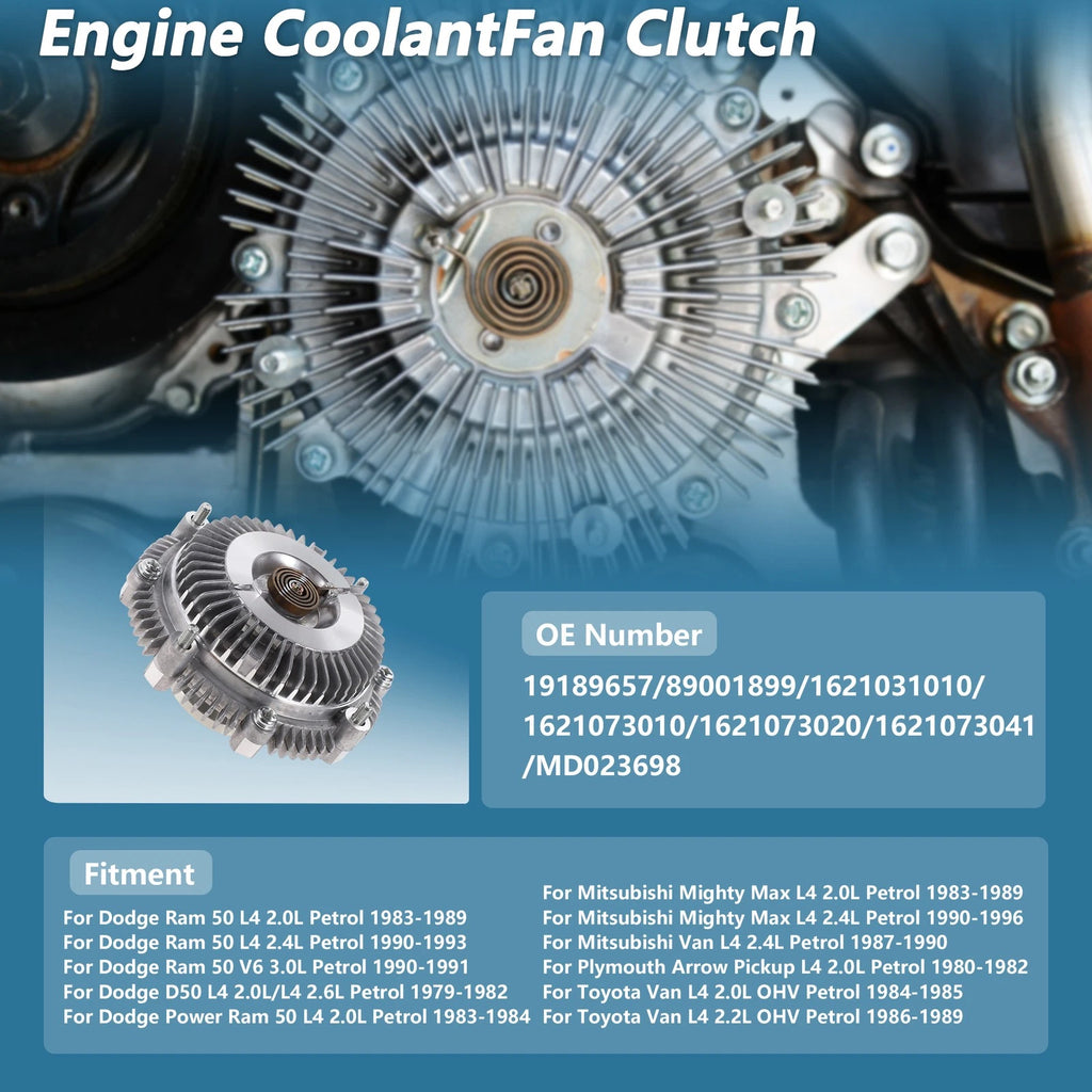 Engine Cooling Fan Clutch for Dodge Ram 50 L4 2.0L (1983–1989) No. 19189657