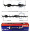 Set of 2 Front CV Axle Shafts for Ford Fiesta (2011–2017)