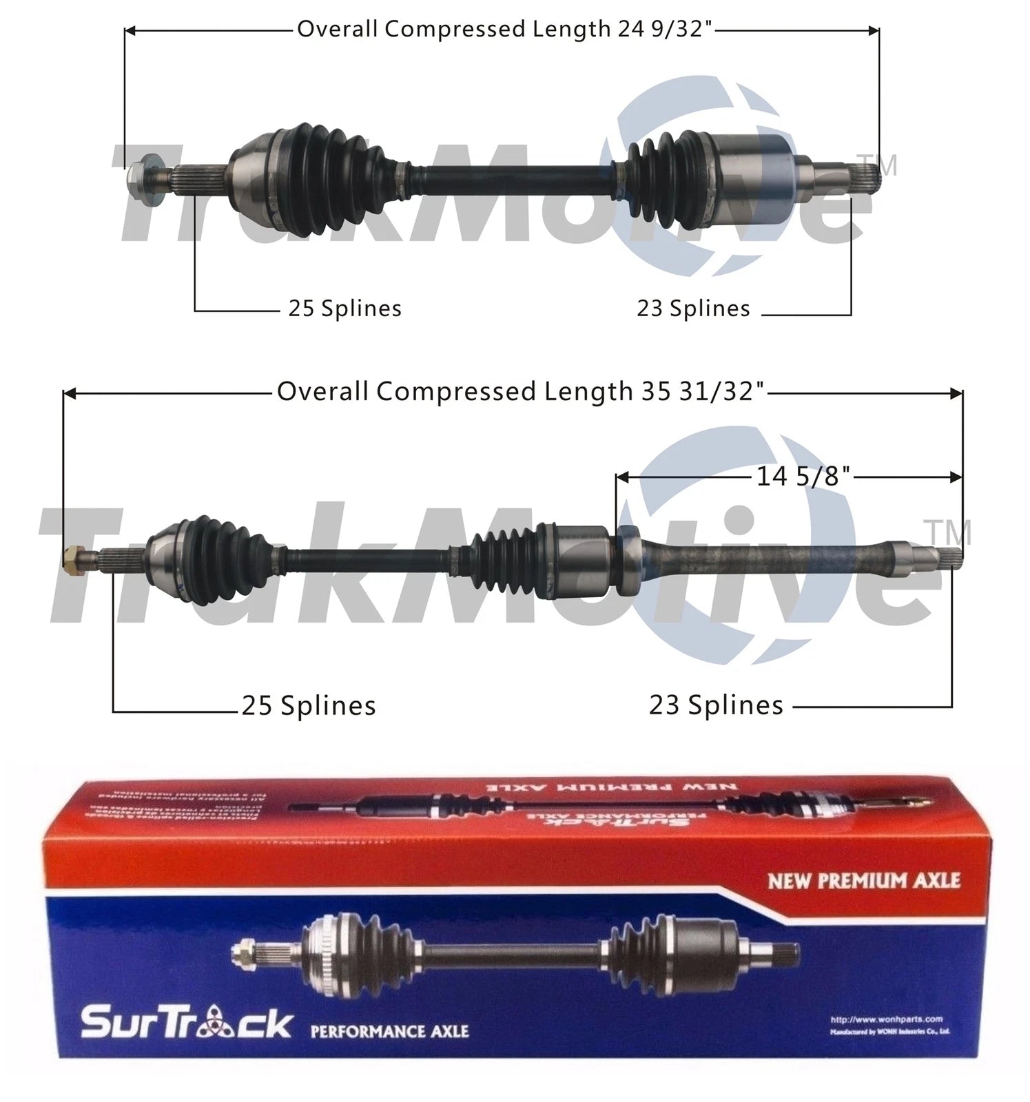 Set of 2 Front CV Axle Shafts for Ford Fiesta (2011–2017)