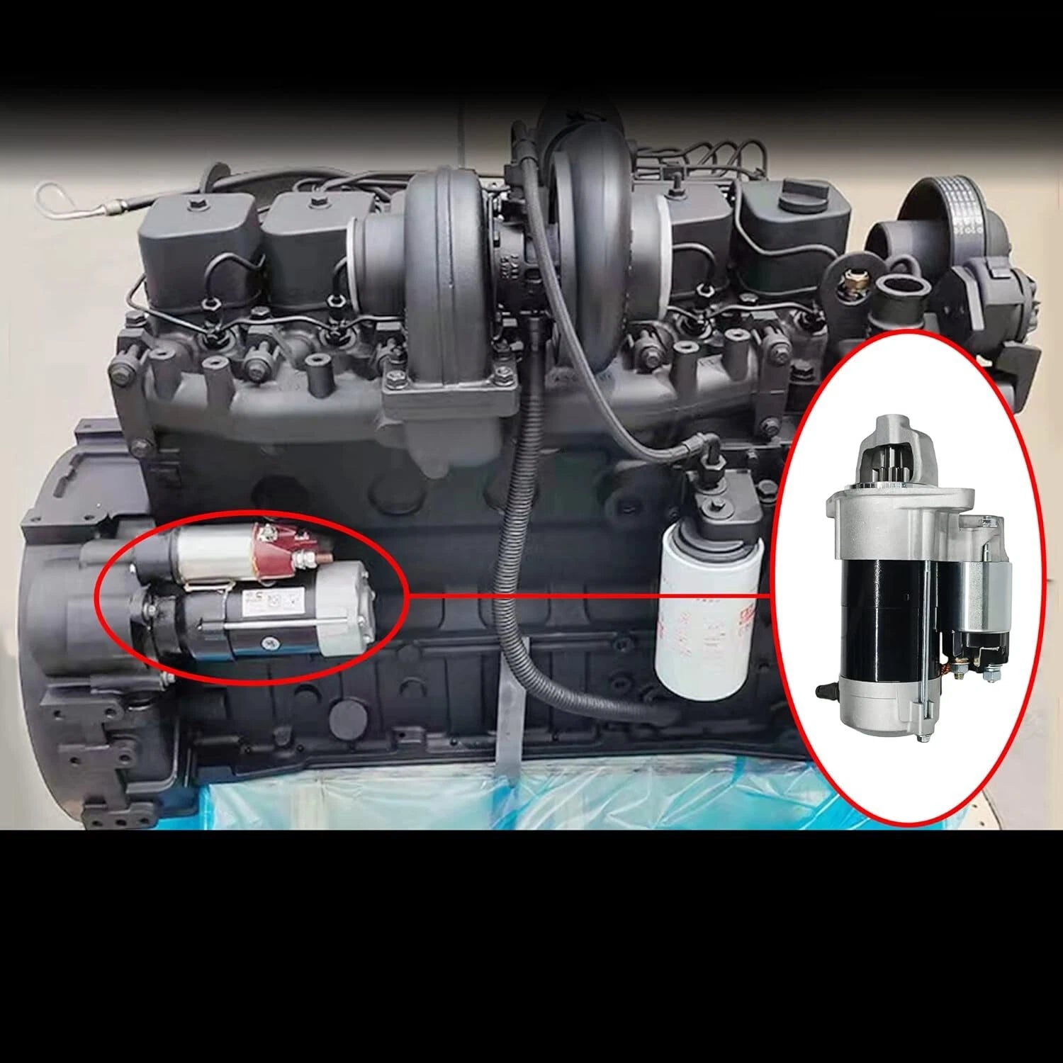 Starter for Kubota F2560 ZD28 F2260 ZD323 TG1860 ZD18 ZD326 (1G069-63011, 18413)