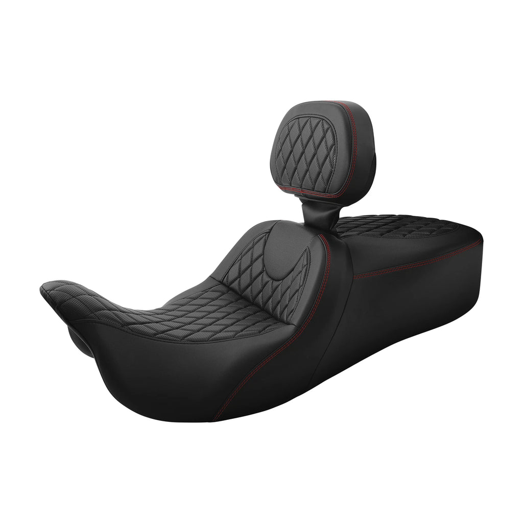 Driver Passenger Seat & Rider Backrest Pad for Harley Touring (2009–2023)