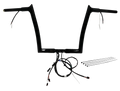 1-1/4" Pointed Top Handlebar Kit for Harley Davidson (EZ Install, 12", Black)