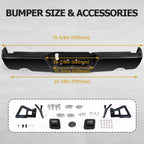 Rear Step Bumper for Dodge RAM 1500 (2009–2018) Gloss Black