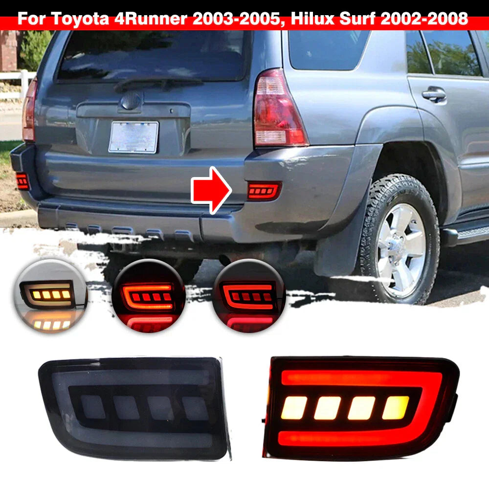 4in1 Rear Bumper Reflector Lights Smoked for Toyota 4Runner/Hilux (03-09)