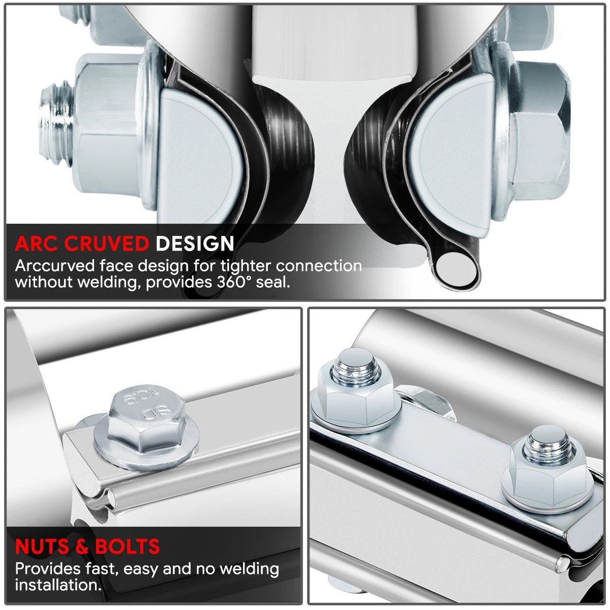 2" OD Butt Joint Band Exhaust Clamp for Universal Applications (2010–2023)