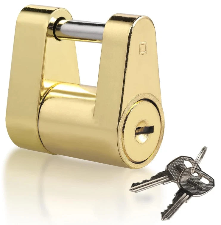 Zinc Trailer Lock for RV Truck Boat Tow Coupler Security (1/4 Inch Diameter)