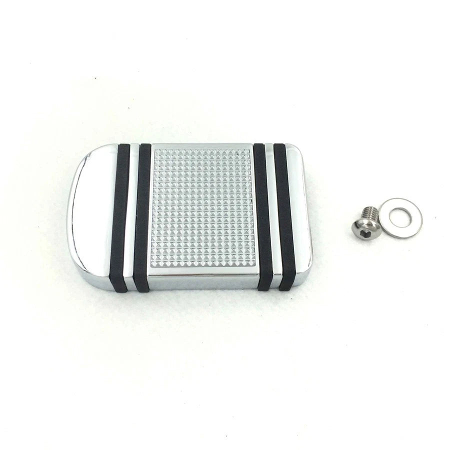 Chrome Aluminum Edge Cut Brake Pedal Pad Cover for Harley Sportster Dyna (1982–2017)