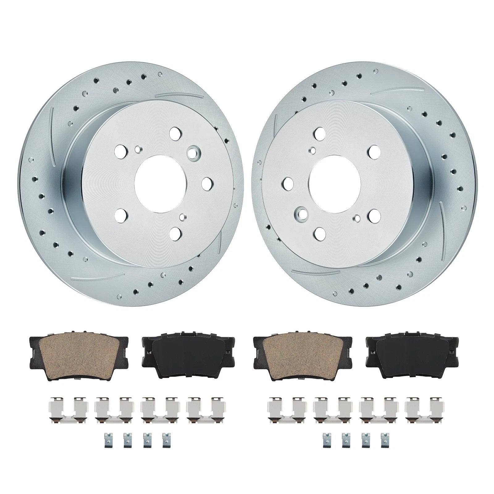 Rear Drilled Rotors and Brake Pads for Toyota Avalon (2008–2012)